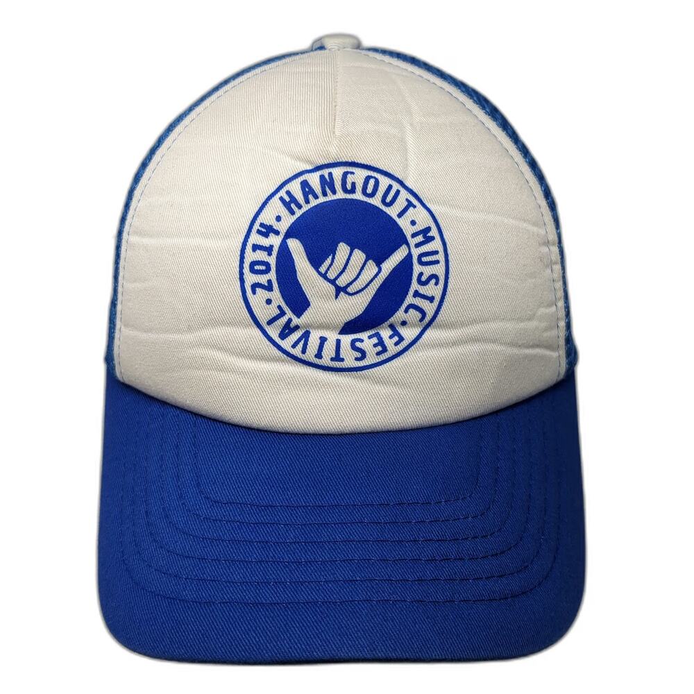 HB Blue Trucker Hat One Size Hangout Music Festival 2014 Shaka Logo Mesh Snap